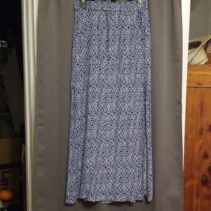H&M Blue Patterned Maxi Skirt